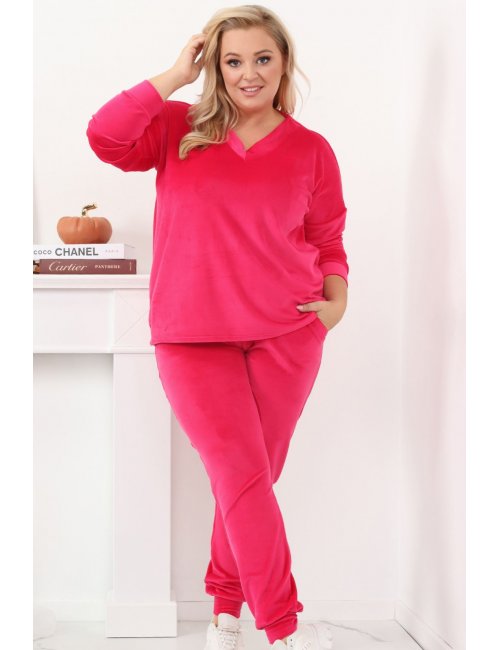Wyjątkowy różowy komplet dresowy XXL Rosa Plus Size