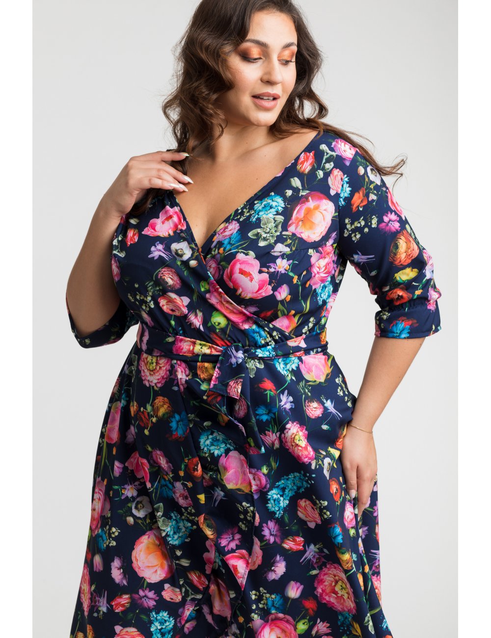 Sukienka Plus Size Kunis I Sukienka W Kwiaty Du Y Rozmiar Xxl Rozmiar