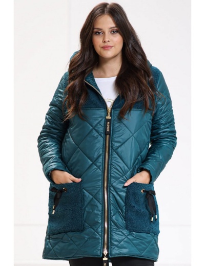 ciepła pikowana kurtka plus size na zimę