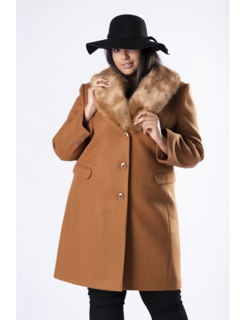 modny wełniany damski płaszcz plus size na zimę