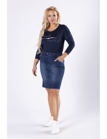 Bawełniana jeansowa spódnica o ołówkowym kroju w rozmiarze XXL