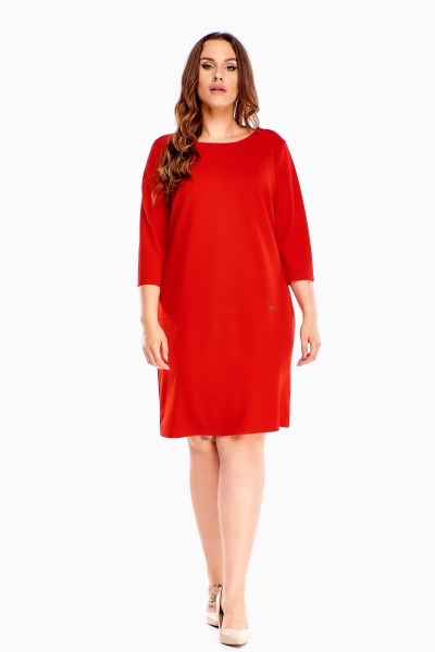 czerwona luźna swobodna sukienka oversize dla puszystej xxl